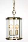 Messing H�ngelampe mit Glasstreifen 2 flg.
